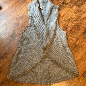 Alberto Makali Sleeveless Sweater Gray rabbit fur